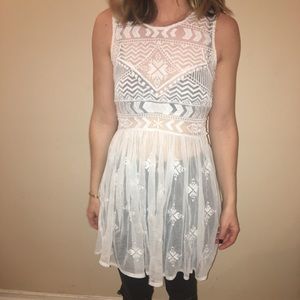 Free People sheer/mesh white dress (size XS)